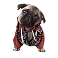 Blue And Red Snakeskin Print Dog Zip Up Hoodie