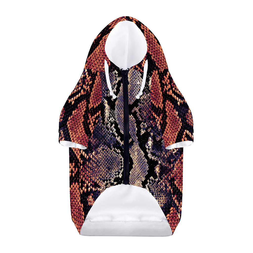 Blue And Red Snakeskin Print Dog Zip Up Hoodie