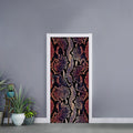 Blue And Red Snakeskin Print Door Sticker