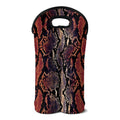 Blue And Red Snakeskin Print Double Neoprene Wine Tote