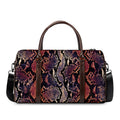 Blue And Red Snakeskin Print Duffel Bag