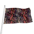 Blue And Red Snakeskin Print Flag