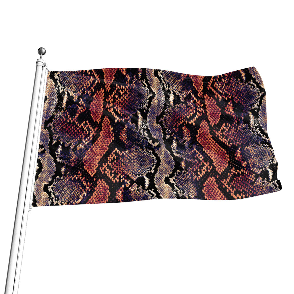 Blue And Red Snakeskin Print Flag