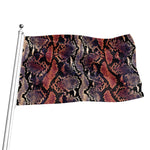 Blue And Red Snakeskin Print Flag