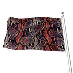 Blue And Red Snakeskin Print Flag