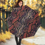 Blue And Red Snakeskin Print Foldable Umbrella