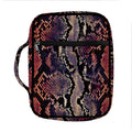 Blue And Red Snakeskin Print Front Pocket Bible Bag