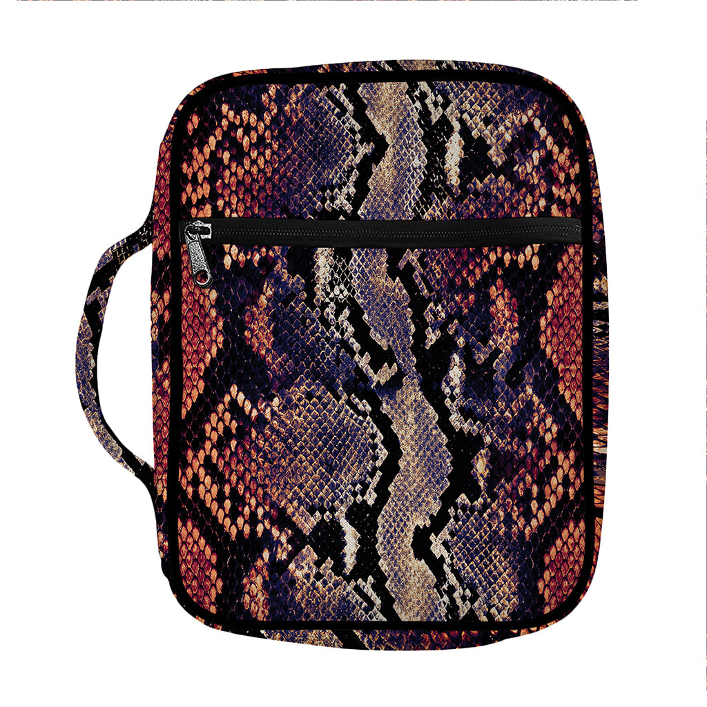 Blue And Red Snakeskin Print Front Pocket Bible Bag