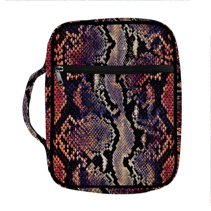 Blue And Red Snakeskin Print Front Pocket Bible Bag
