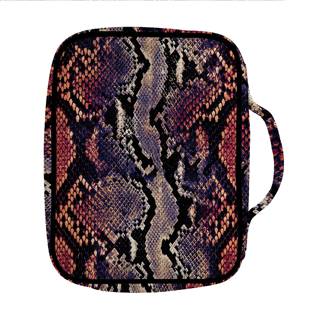 Blue And Red Snakeskin Print Front Pocket Bible Bag