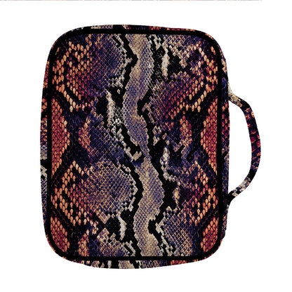 Blue And Red Snakeskin Print Front Pocket Bible Bag