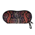 Blue And Red Snakeskin Print Glasses Case
