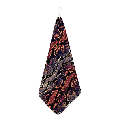 Blue And Red Snakeskin Print Hand Towel