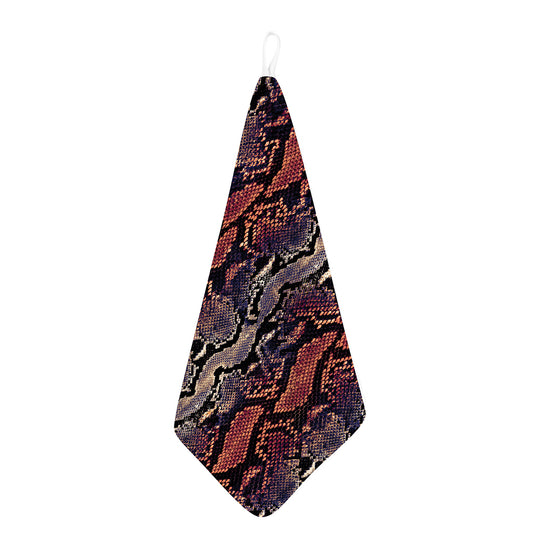 Blue And Red Snakeskin Print Hand Towel