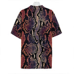 Blue And Red Snakeskin Print Hawaiian Shirt