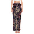 Blue And Red Snakeskin Print High Slit Maxi Skirt