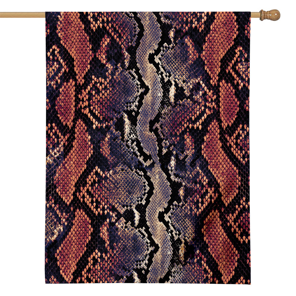 Blue And Red Snakeskin Print House Flag