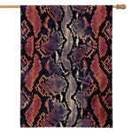 Blue And Red Snakeskin Print House Flag