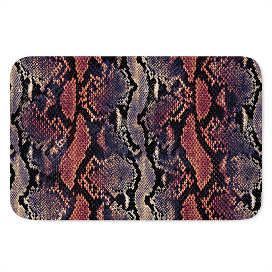 Blue And Red Snakeskin Print Indoor Door Mat