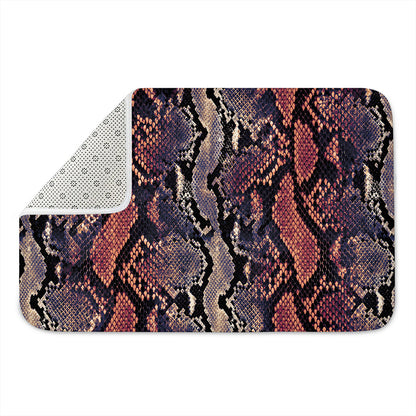 Blue And Red Snakeskin Print Indoor Door Mat