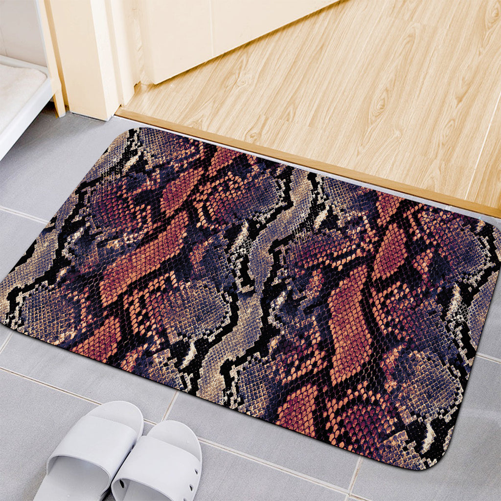 Blue And Red Snakeskin Print Indoor Door Mat