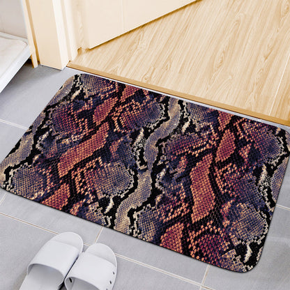 Blue And Red Snakeskin Print Indoor Door Mat