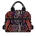 Blue And Red Snakeskin Print Insulated Lunch Bag
