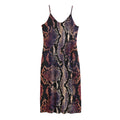 Blue And Red Snakeskin Print Jersey Midi Cami Dress