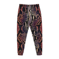 Blue And Red Snakeskin Print Jogger Pants