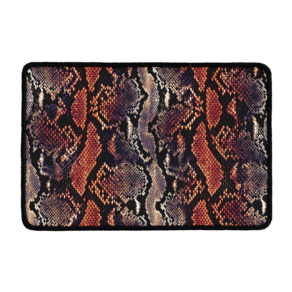 Blue And Red Snakeskin Print Kitchen Mat