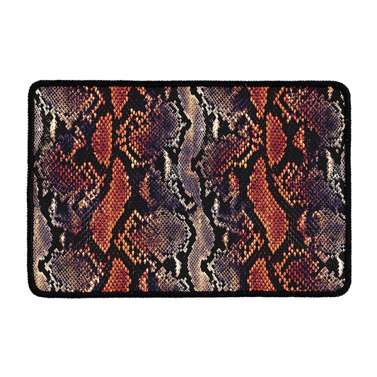 Blue And Red Snakeskin Print Kitchen Mat