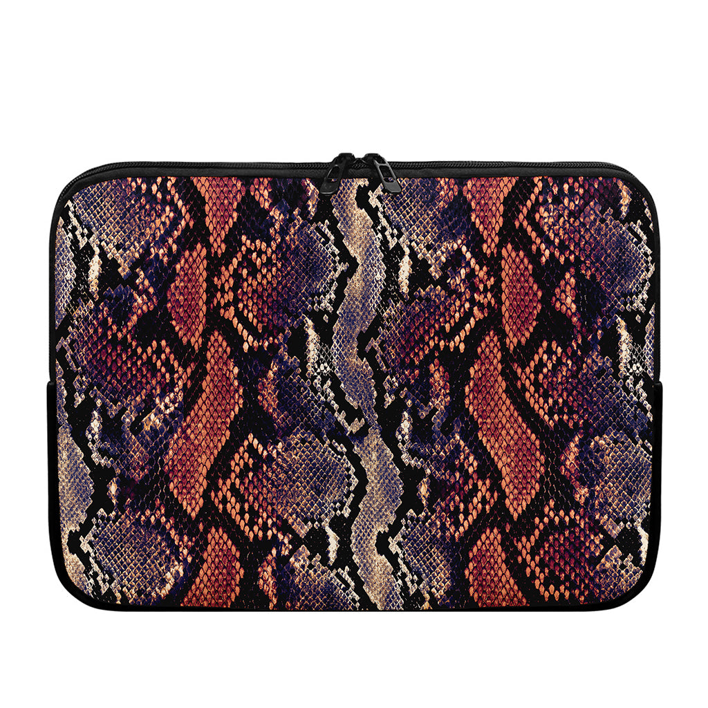 Blue And Red Snakeskin Print Laptop Sleeve