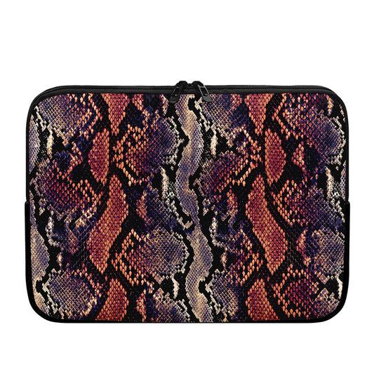 Blue And Red Snakeskin Print Laptop Sleeve