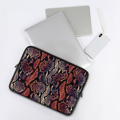 Blue And Red Snakeskin Print Laptop Sleeve