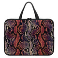 Blue And Red Snakeskin Print Laptop Sleeve With Handle