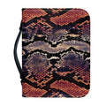 Blue And Red Snakeskin Print Leather Bible Cover