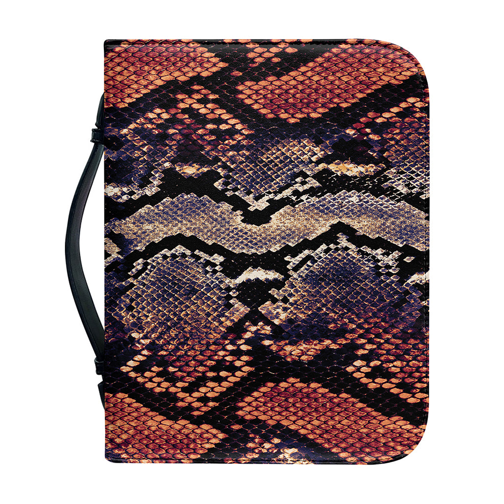 Blue And Red Snakeskin Print Leather Bible Cover