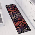 Blue And Red Snakeskin Print Long Kitchen Mat