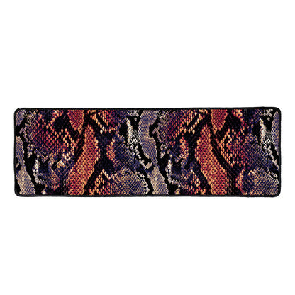 Blue And Red Snakeskin Print Long Kitchen Mat