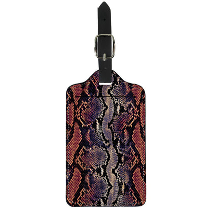 Blue And Red Snakeskin Print Luggage Tag