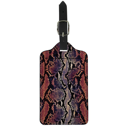Blue And Red Snakeskin Print Luggage Tag