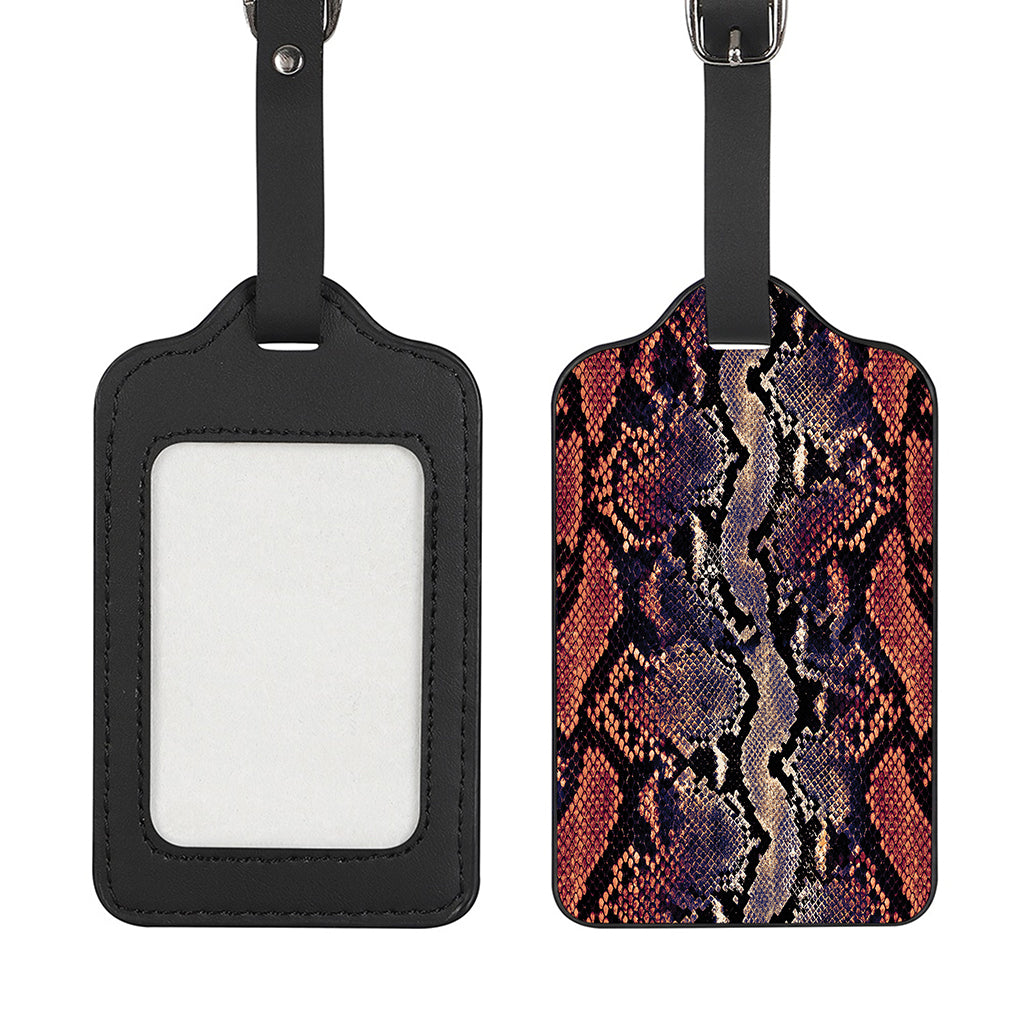 Blue And Red Snakeskin Print Luggage Tag