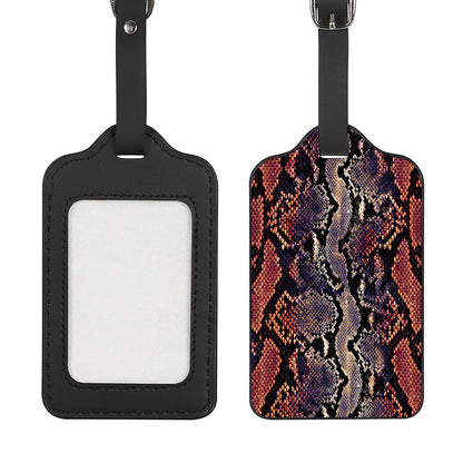Blue And Red Snakeskin Print Luggage Tag