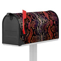 Blue And Red Snakeskin Print Mailbox Cover