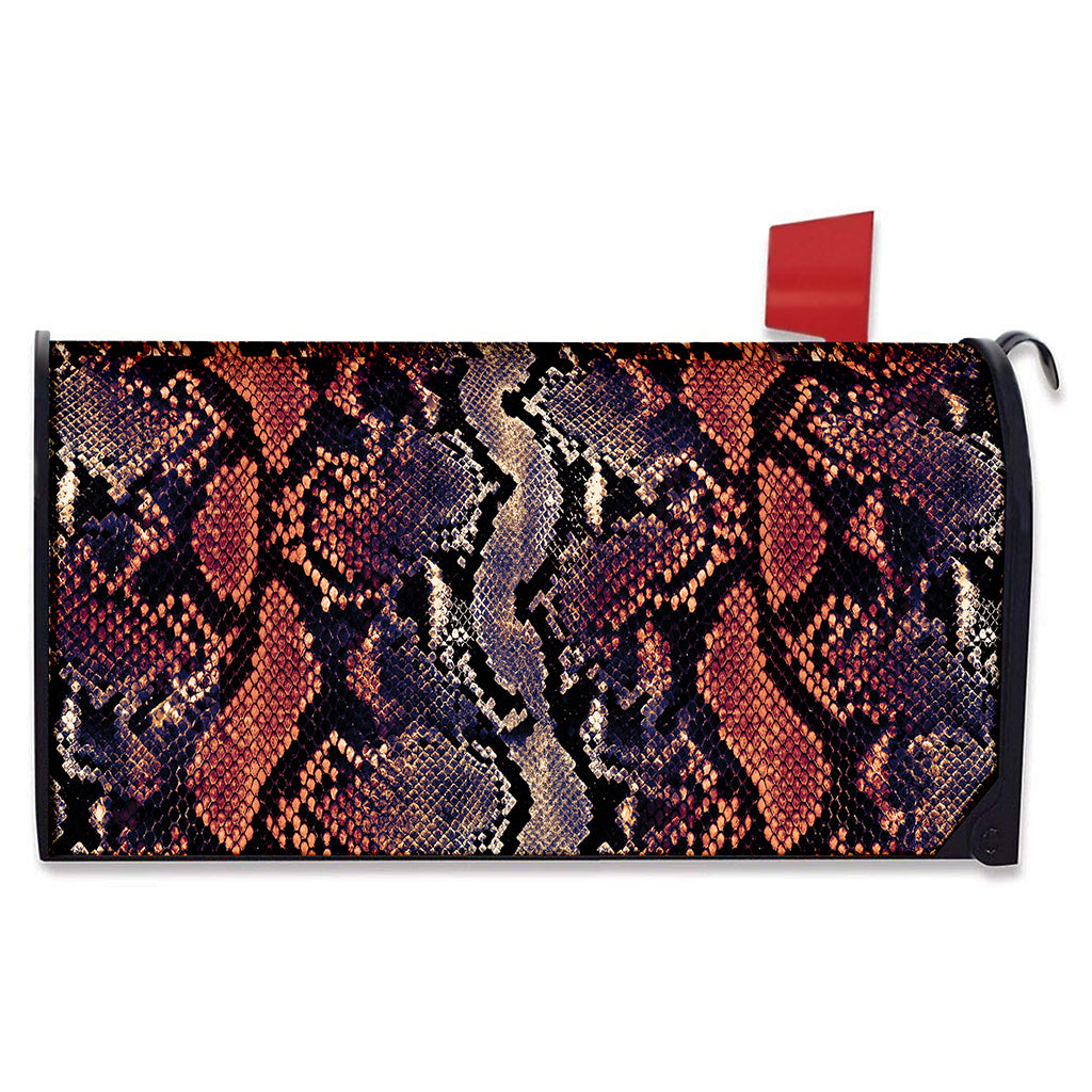 Blue And Red Snakeskin Print Mailbox Cover