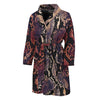 Blue And Red Snakeskin Print Men's Bathrobe