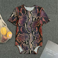 Blue And Red Snakeskin Print Men's Bodysuit