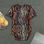 Blue And Red Snakeskin Print Men's Bodysuit