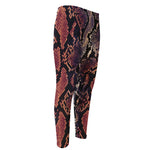 Blue And Red Snakeskin Print Men's Compression Pants