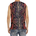 Blue And Red Snakeskin Print Men's Fitness Tank Top